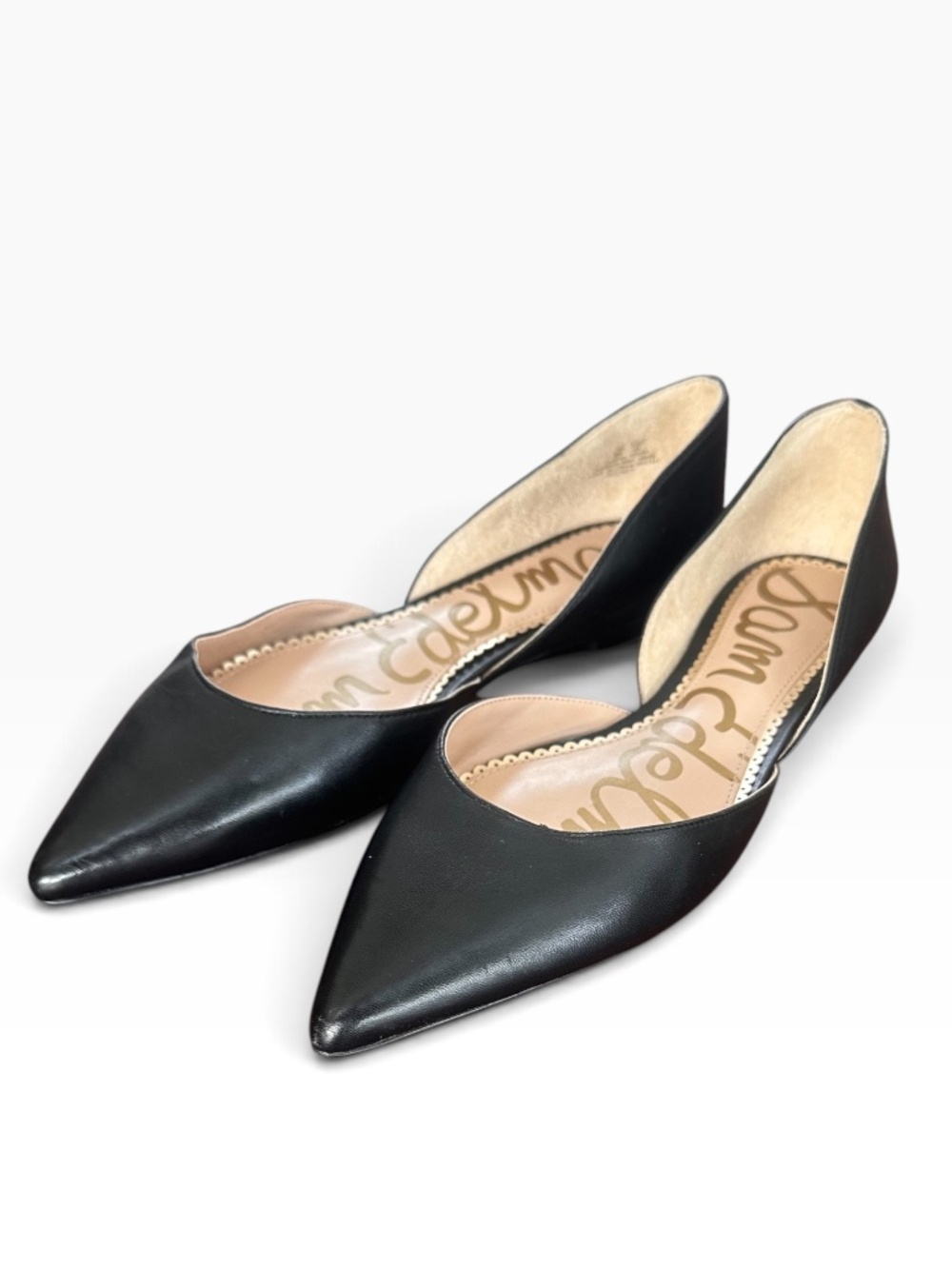 Sam Edelman Rodney Pointed Toe D'Orsay Leather Flats Black 9M